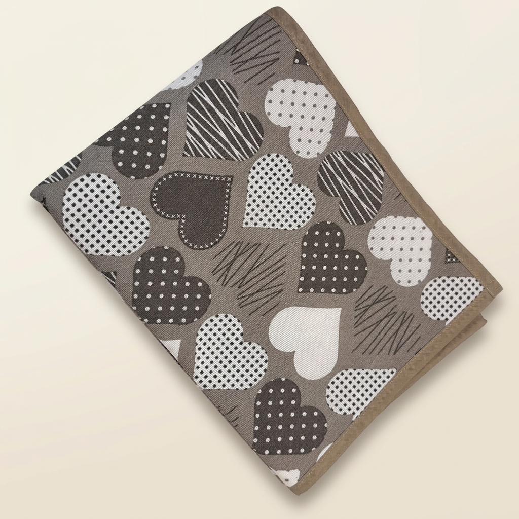 Traversina lavabile cuori marrone 60x90cm