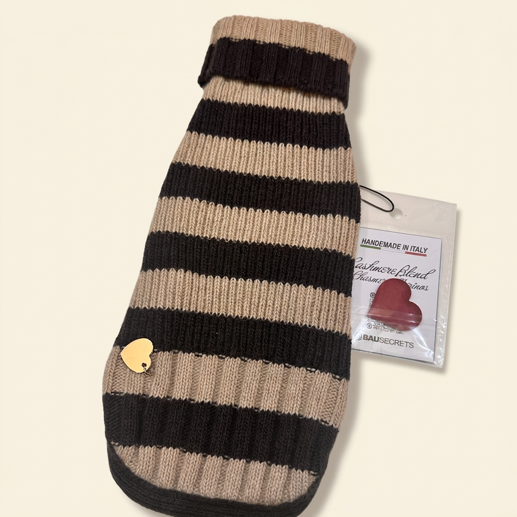 Pull rigato cappuccino/fondente