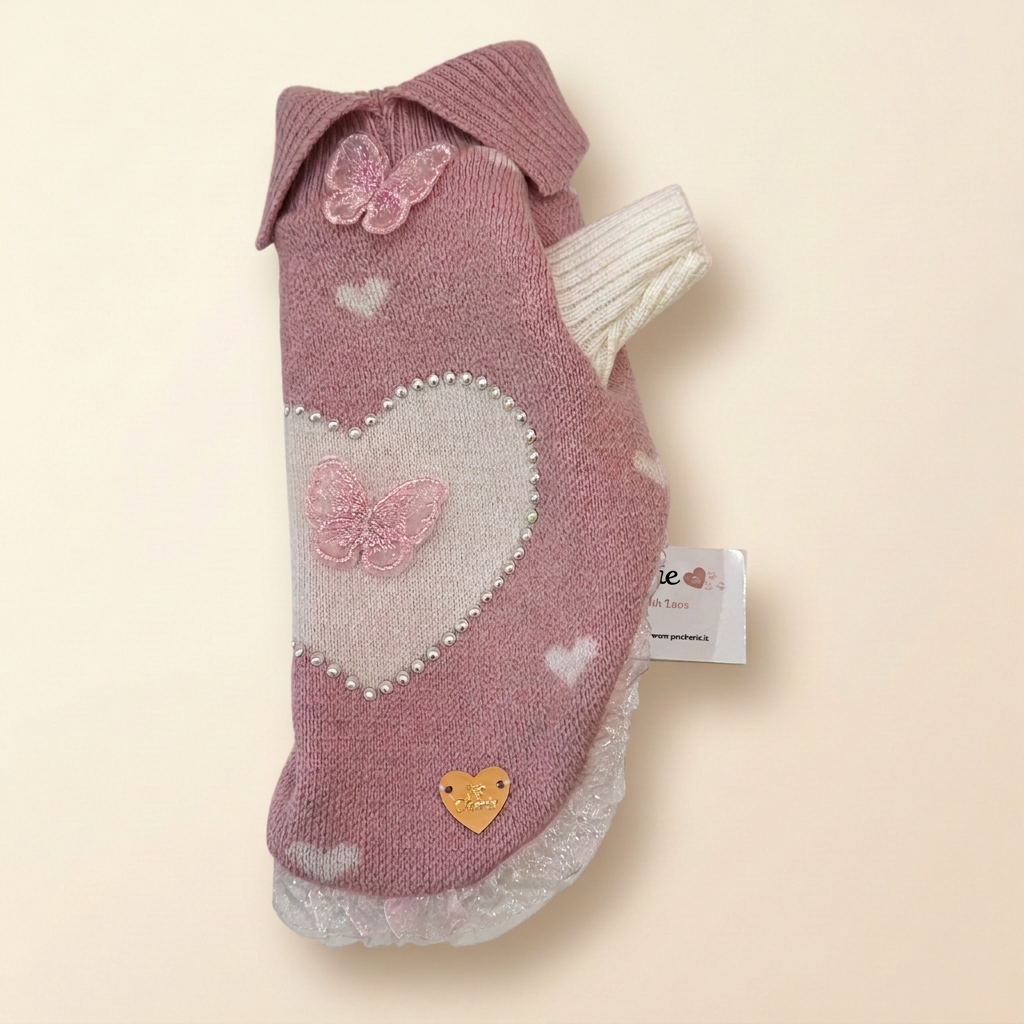 Maglioncino cuori e farfalle